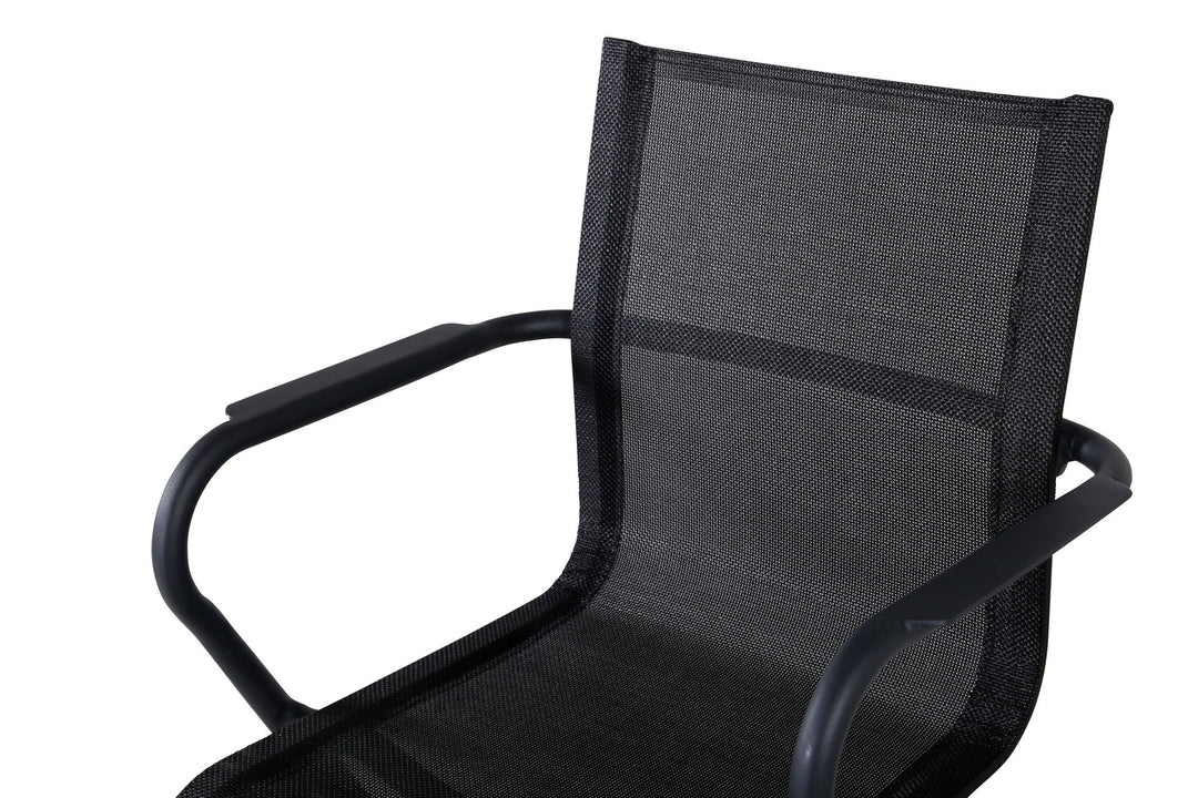 Venture Home Alina Dining Chair 6-pack - Black Alu / Black Textilene (Stackable Chair)