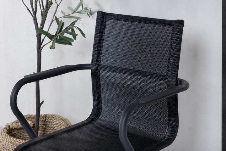 Venture Home Alina Dining Chair 6-pack - Black Alu / Black Textilene (Stackable Chair)