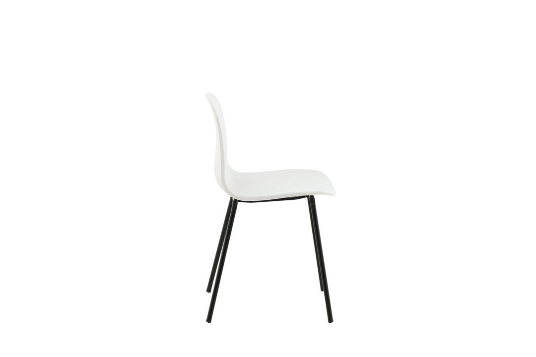 Venture Home Arctic Dining Chair 2-pack - Black Legs - White Plastic