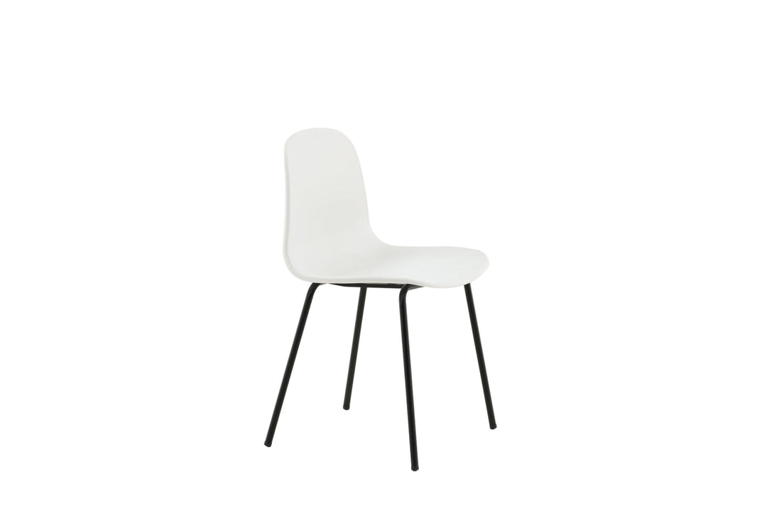 Venture Home Arctic Dining Chair 2-pack - Black Legs - White Plastic