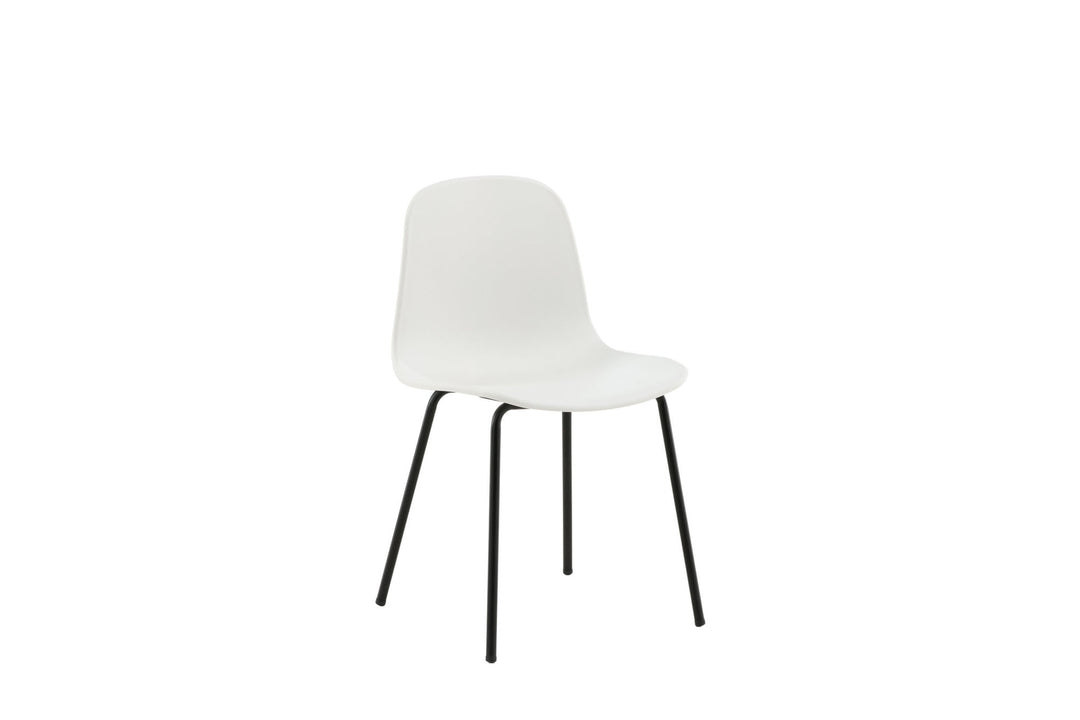 Venture Home Arctic Dining Chair 2-pack - Black Legs - White Plastic