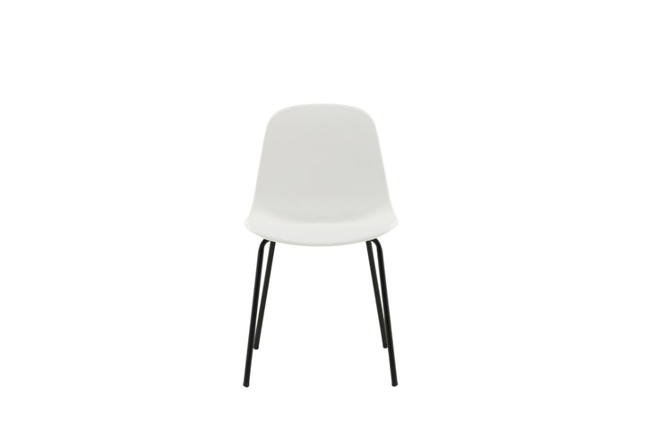 Venture Home Arctic Dining Chair 2-pack - Black Legs - White Plastic
