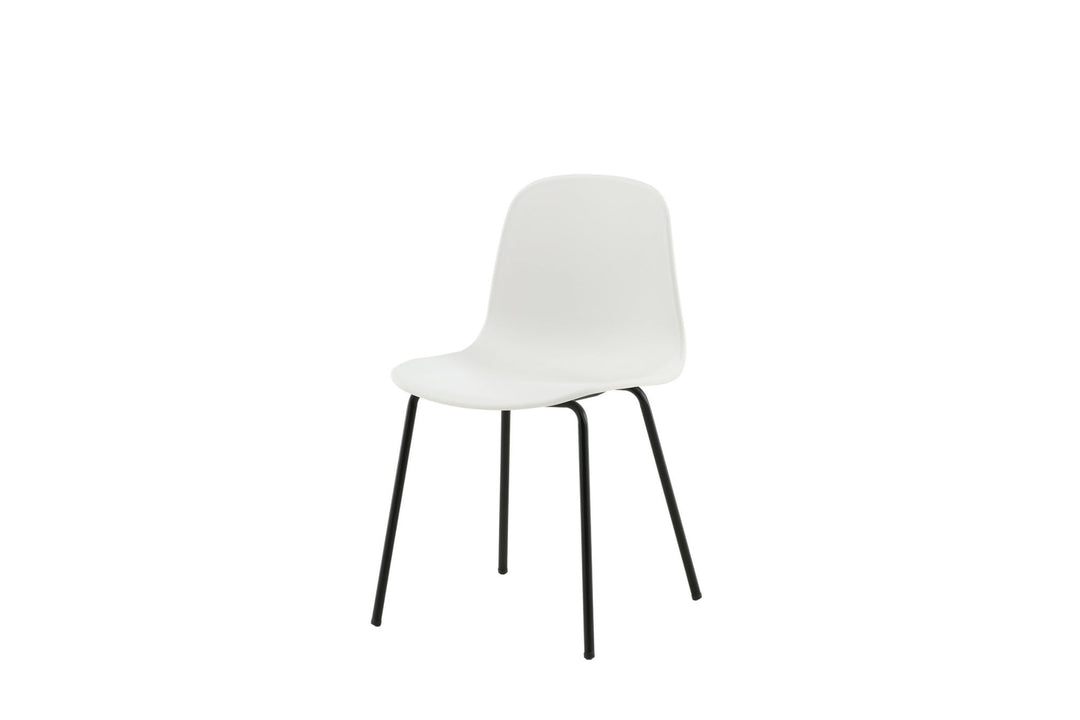 Venture Home Arctic Dining Chair 2-pack - Black Legs - White Plastic