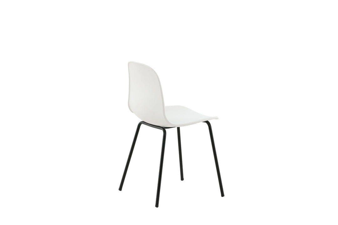 Venture Home Arctic Dining Chair 2-pack - Black Legs - White Plastic