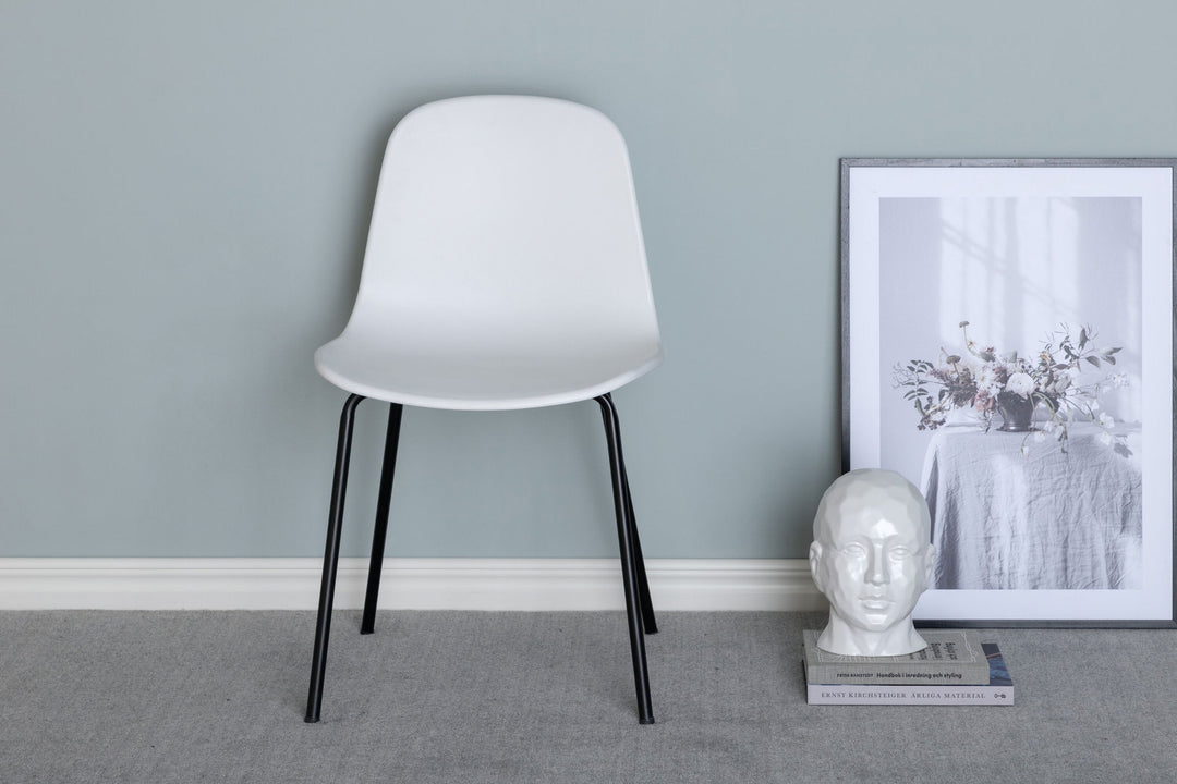 Venture Home Arctic Dining Chair 2-pack - Black Legs - White Plastic