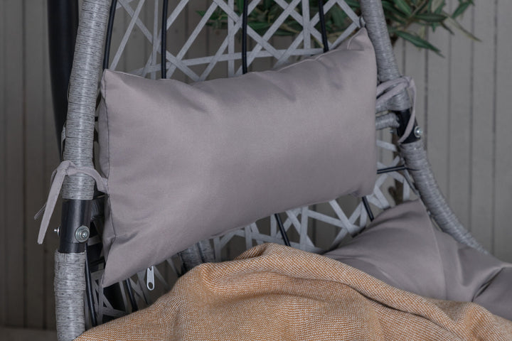 Venture Home Edinburgh Hanging chair - Black frame/grey wicker/grey cushion
