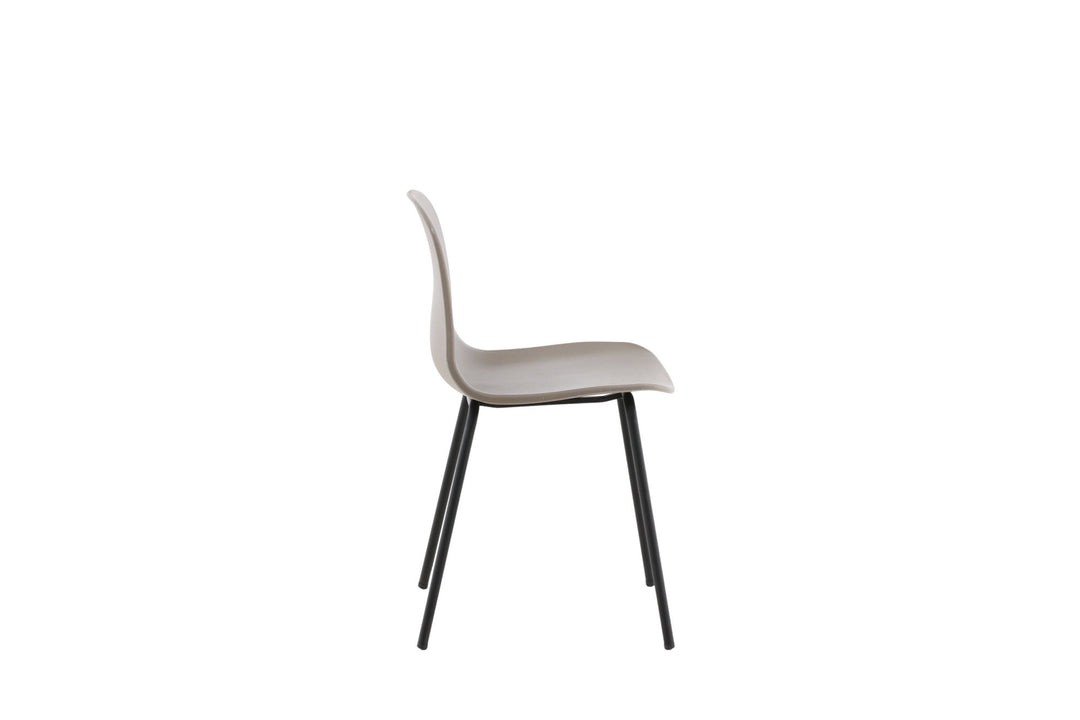 Venture Home Arctic Dining Chair 2-pack - Black Legs - Khaki Plastic