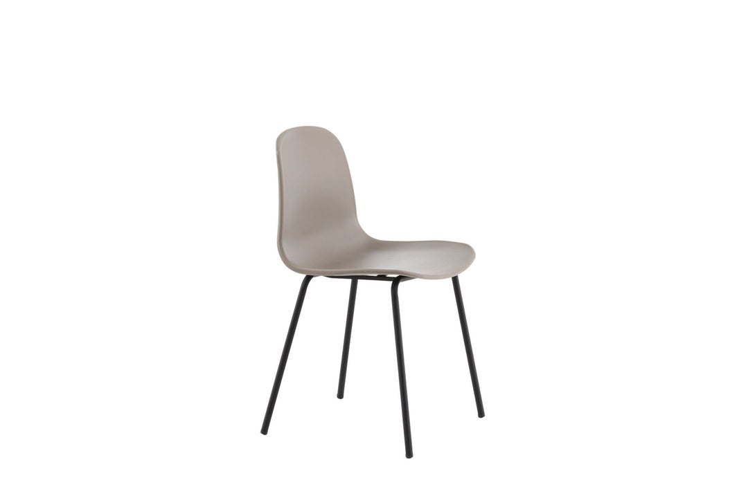 Venture Home Arctic Dining Chair 2-pack - Black Legs - Khaki Plastic