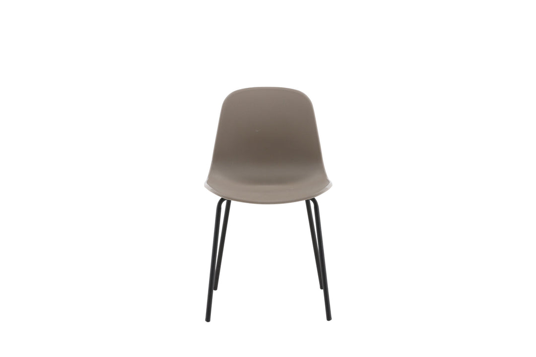 Venture Home Arctic Dining Chair 2-pack - Black Legs - Khaki Plastic