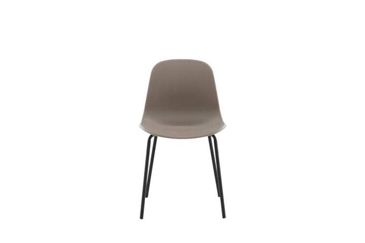 Venture Home Arctic Dining Chair 2-pack - Black Legs - Khaki Plastic