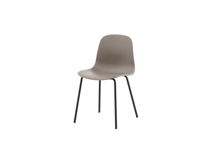 Venture Home Arctic Dining Chair 2-pack - Black Legs - Khaki Plastic