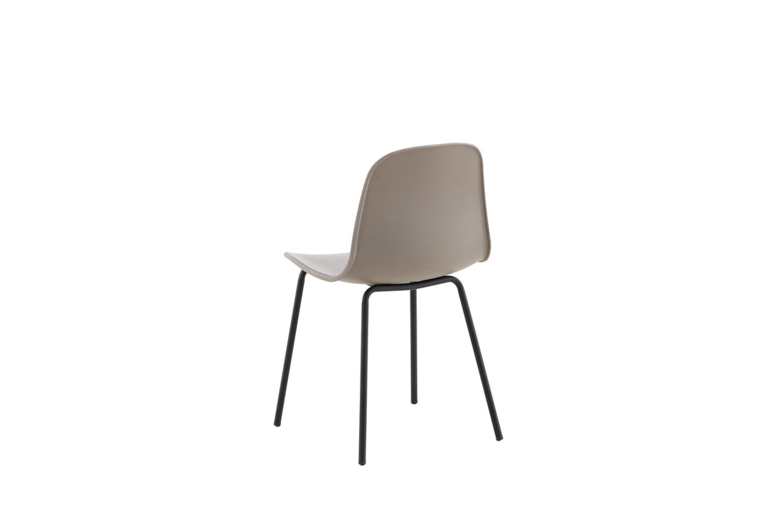 Venture Home Arctic Dining Chair 2-pack - Black Legs - Khaki Plastic