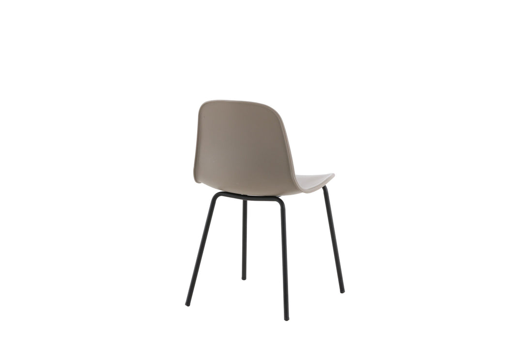 Venture Home Arctic Dining Chair 2-pack - Black Legs - Khaki Plastic