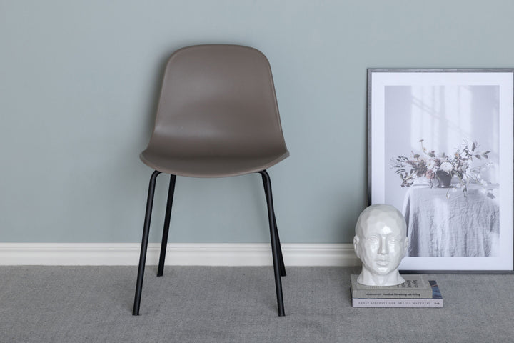 Venture Home Arctic Dining Chair 2-pack - Black Legs - Khaki Plastic