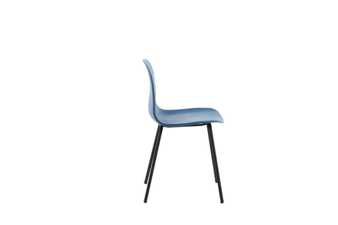 Venture Home Arctic Dining Chair 2-pack - Black Legs - Blue Plastic