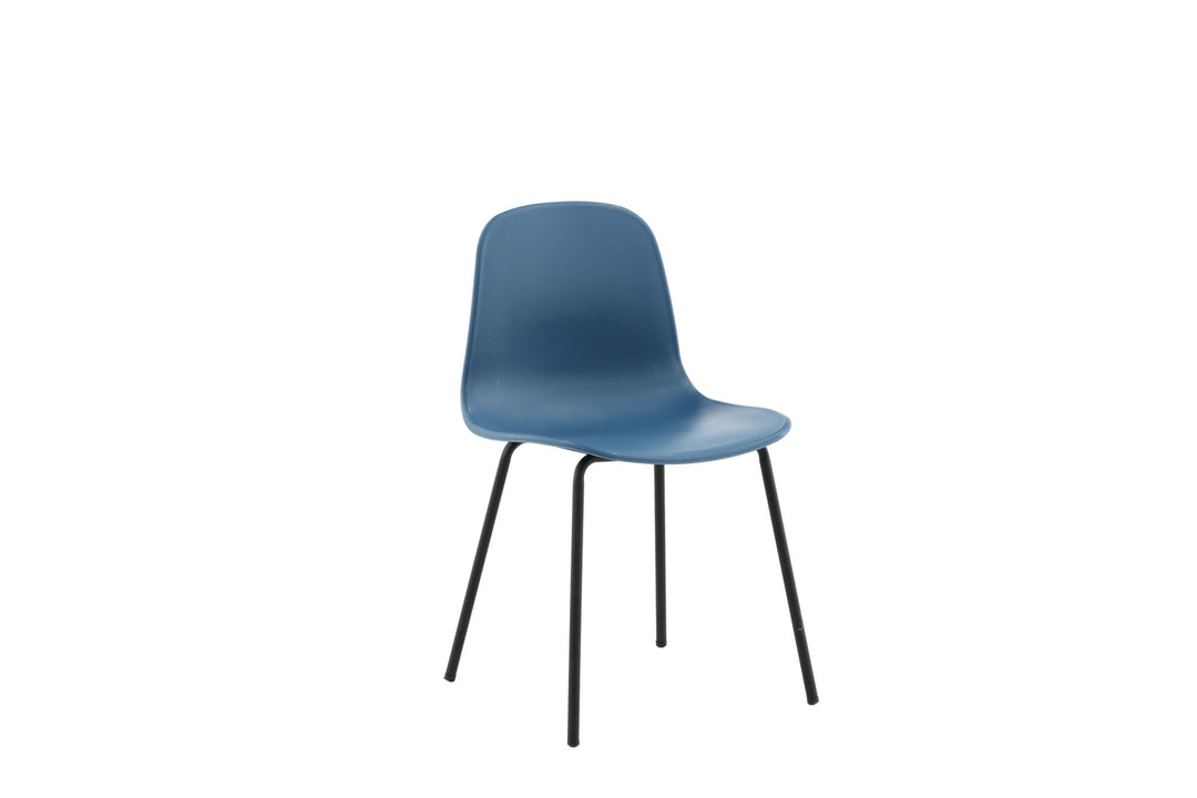 Venture Home Arctic Dining Chair 2-pack - Black Legs - Blue Plastic