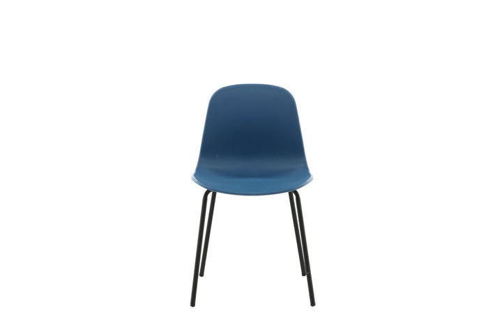 Venture Home Arctic Dining Chair 2-pack - Black Legs - Blue Plastic