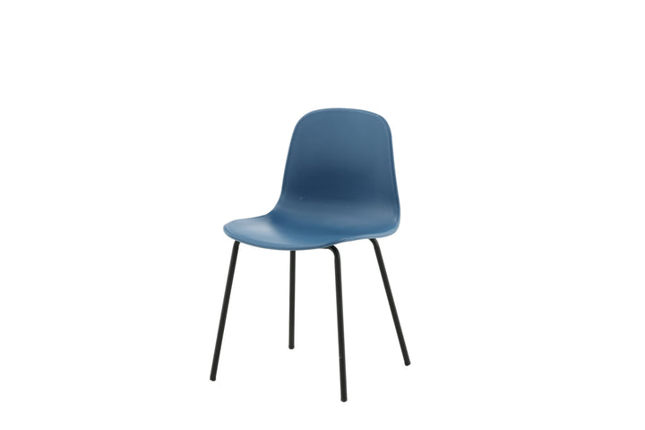 Venture Home Arctic Dining Chair 2-pack - Black Legs - Blue Plastic
