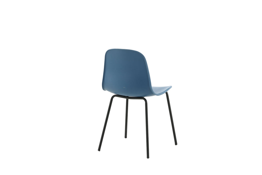 Venture Home Arctic Dining Chair 2-pack - Black Legs - Blue Plastic