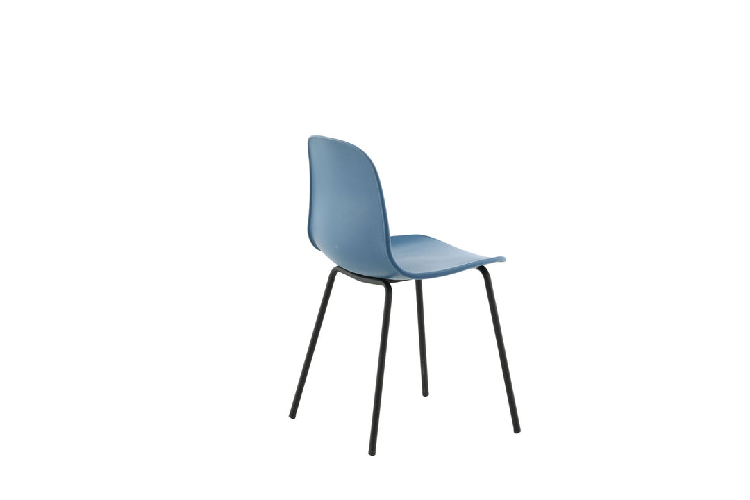 Venture Home Arctic Dining Chair 2-pack - Black Legs - Blue Plastic