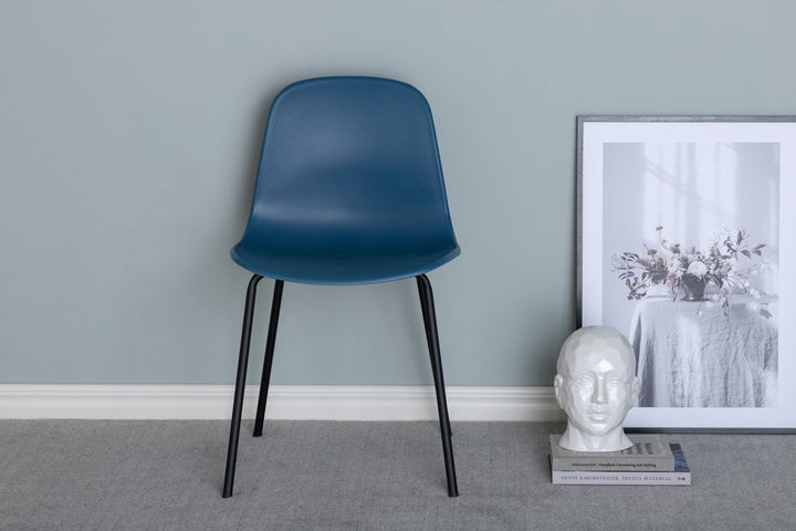 Venture Home Arctic Dining Chair 2-pack - Black Legs - Blue Plastic