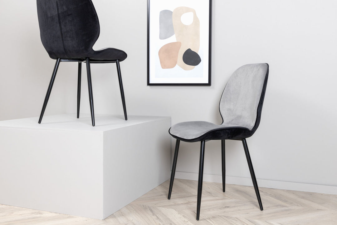 Venture Home Emma Chair 2-pack - Black / Light Grey