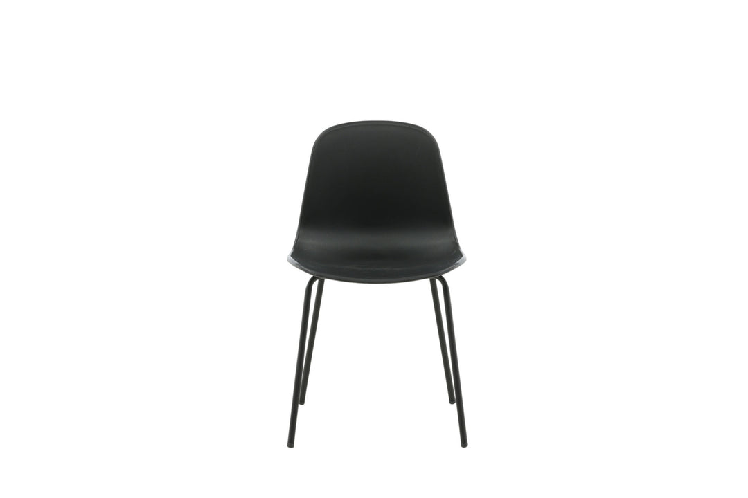 Venture Home Arctic Dining Chair 2-pack - Black Legs - Black Plastic