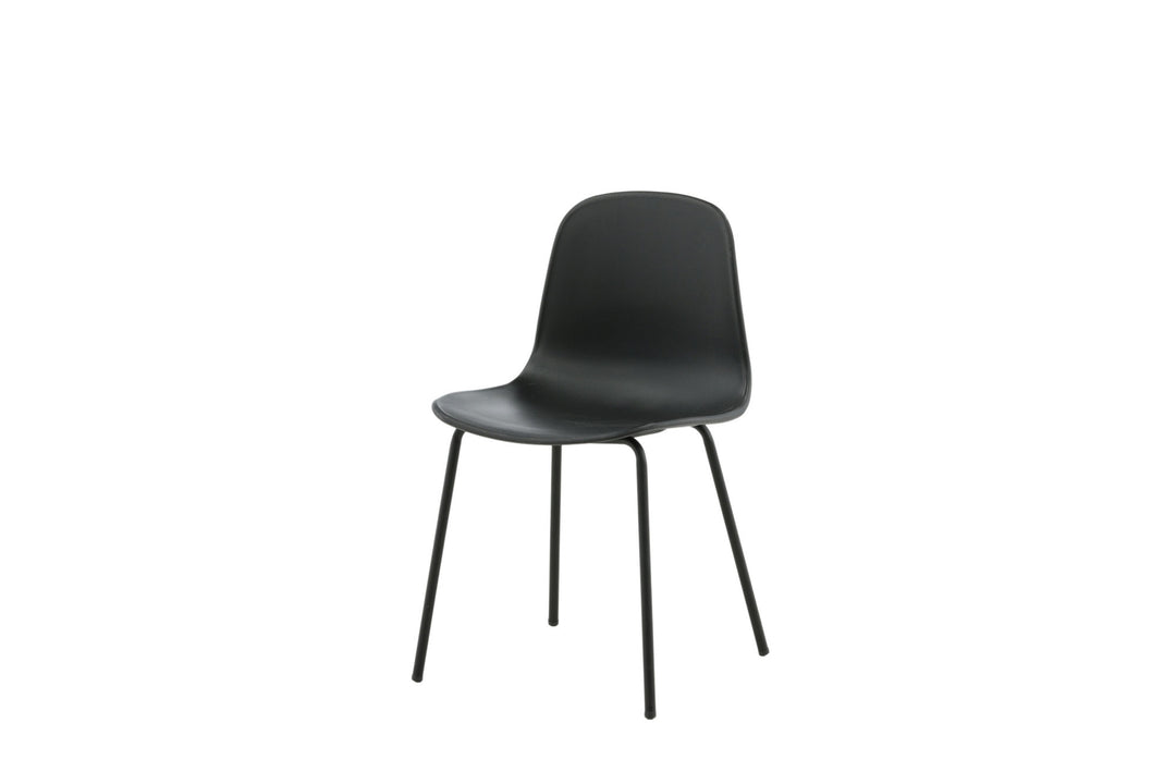 Venture Home Arctic Dining Chair 2-pack - Black Legs - Black Plastic