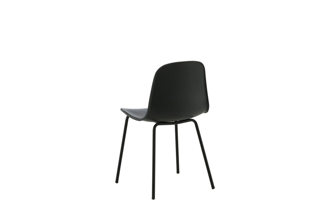 Venture Home Arctic Dining Chair 2-pack - Black Legs - Black Plastic