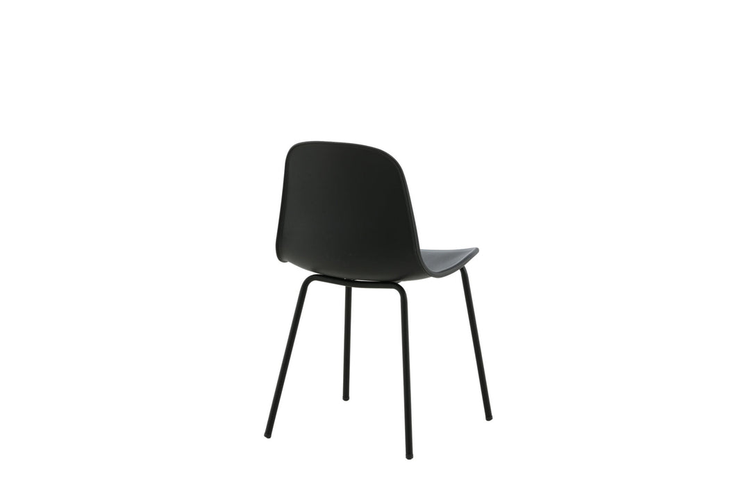 Venture Home Arctic Dining Chair 2-pack - Black Legs - Black Plastic