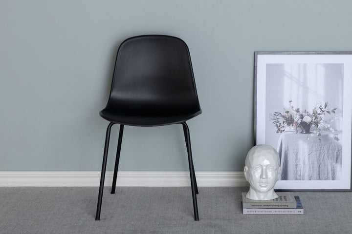 Venture Home Arctic Dining Chair 2-pack - Black Legs - Black Plastic