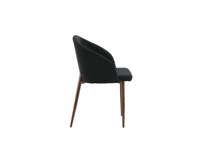Venture Home Arch Dining Chair 2-pack - Walnut Legs - Black Fabric