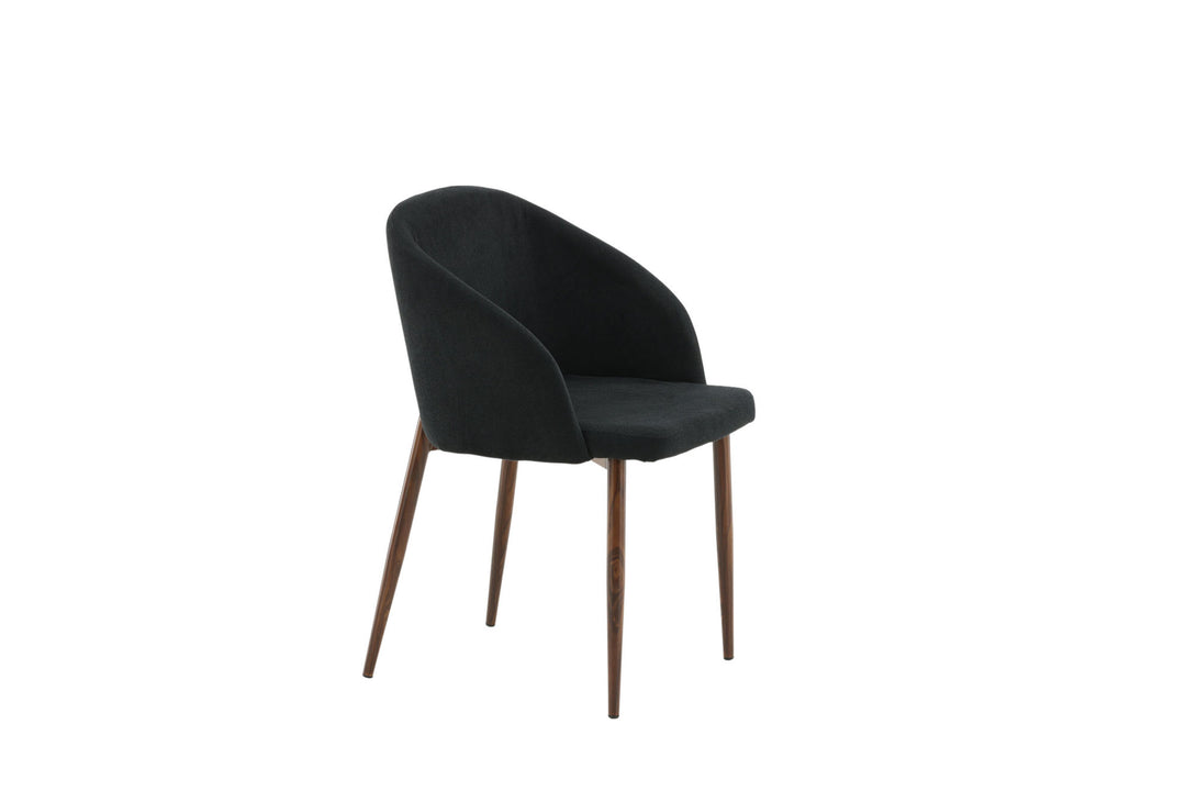Venture Home Arch Dining Chair 2-pack - Walnut Legs - Black Fabric