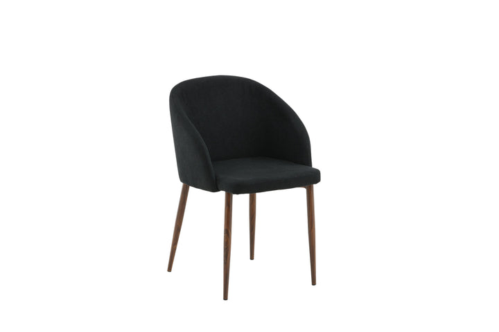 Venture Home Arch Dining Chair 2-pack - Walnut Legs - Black Fabric