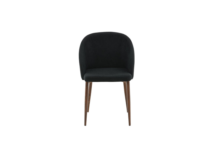 Venture Home Arch Dining Chair 2-pack - Walnut Legs - Black Fabric