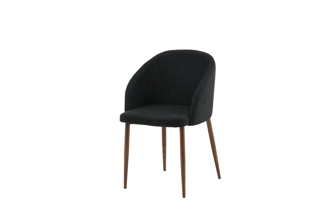 Venture Home Arch Dining Chair 2-pack - Walnut Legs - Black Fabric