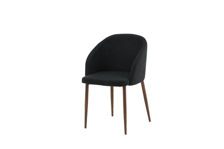 Venture Home Arch Dining Chair 2-pack - Walnut Legs - Black Fabric