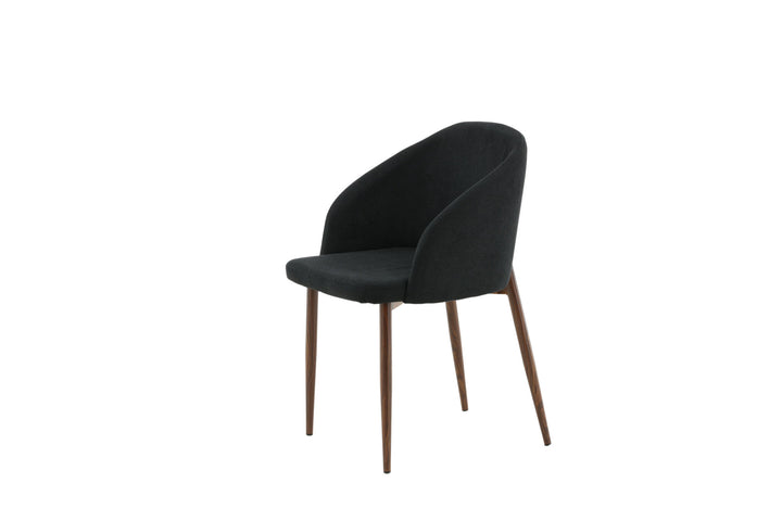 Venture Home Arch Dining Chair 2-pack - Walnut Legs - Black Fabric