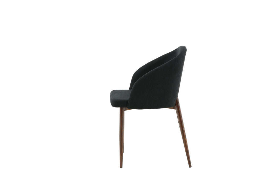 Venture Home Arch Dining Chair 2-pack - Walnut Legs - Black Fabric
