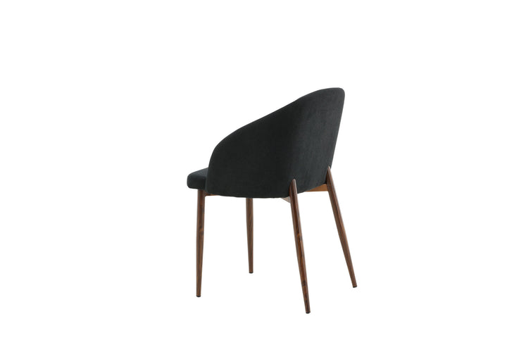 Venture Home Arch Dining Chair 2-pack - Walnut Legs - Black Fabric