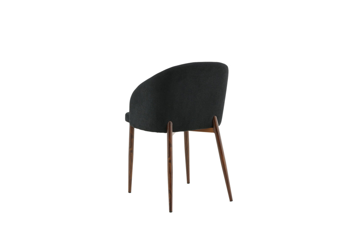 Venture Home Arch Dining Chair 2-pack - Walnut Legs - Black Fabric