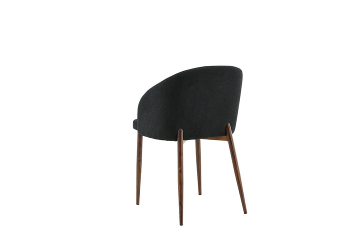 Venture Home Arch Dining Chair 2-pack - Walnut Legs - Black Fabric