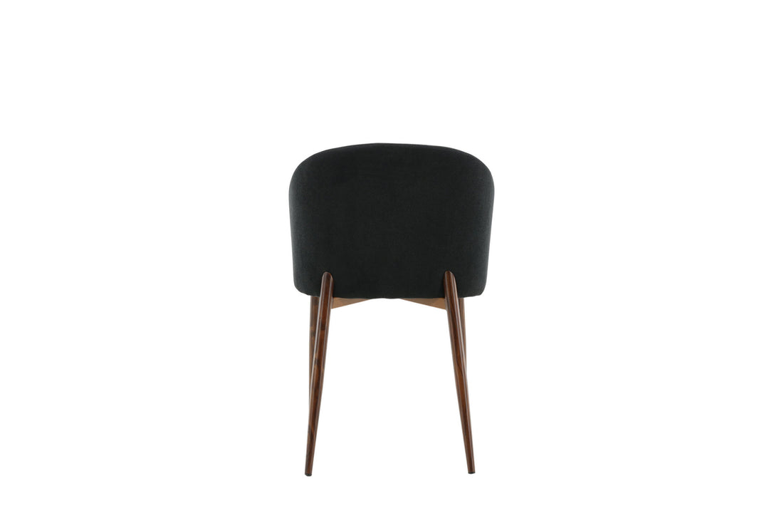 Venture Home Arch Dining Chair 2-pack - Walnut Legs - Black Fabric
