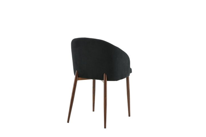 Venture Home Arch Dining Chair 2-pack - Walnut Legs - Black Fabric