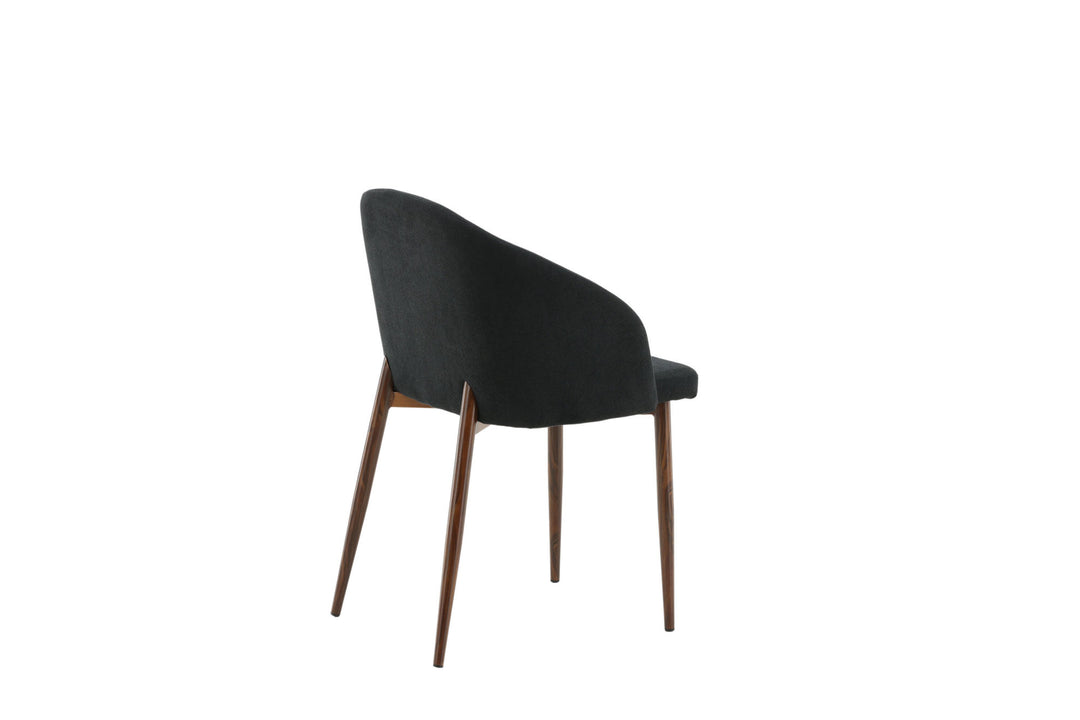 Venture Home Arch Dining Chair 2-pack - Walnut Legs - Black Fabric