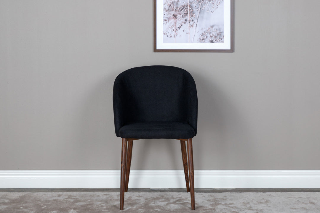 Venture Home Arch Dining Chair 2-pack - Walnut Legs - Black Fabric