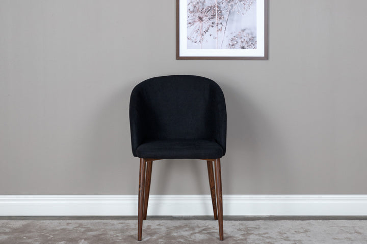 Venture Home Arch Dining Chair 2-pack - Walnut Legs - Black Fabric