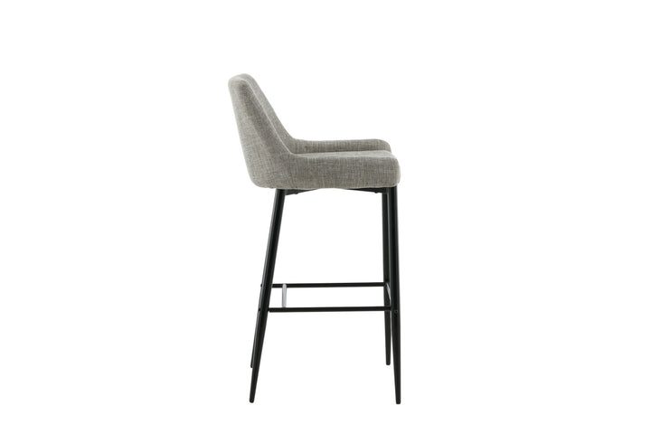 Venture Home Plaza Bar Chair 2-pack - Black / Beige Fabric (Polyester linen)