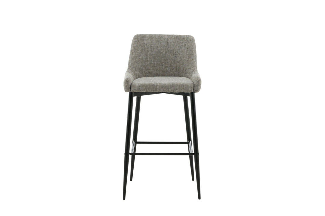 Venture Home Plaza Bar Chair 2-pack - Black / Beige Fabric (Polyester linen)