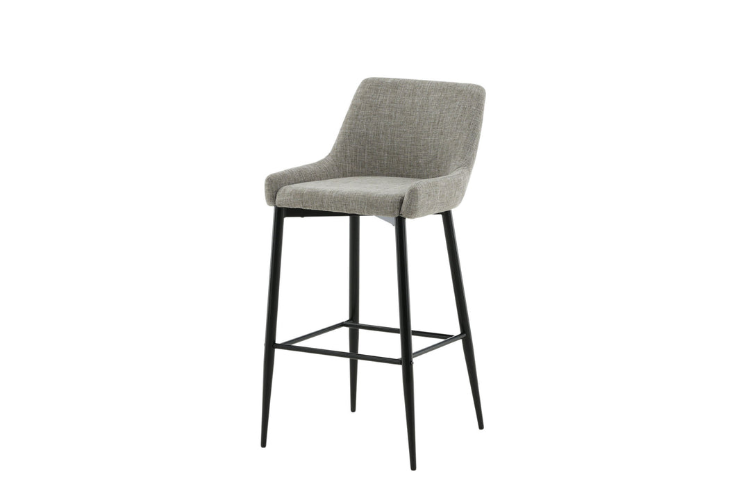 Venture Home Plaza Bar Chair 2-pack - Black / Beige Fabric (Polyester linen)